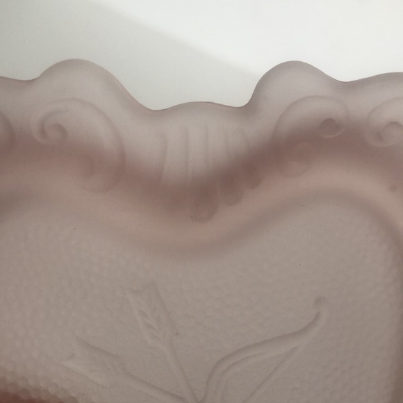 Vintage Imperial Glass Lenox Pink Satin Heart Bow And Arrow Trinket Dish - Picture 7 of 12